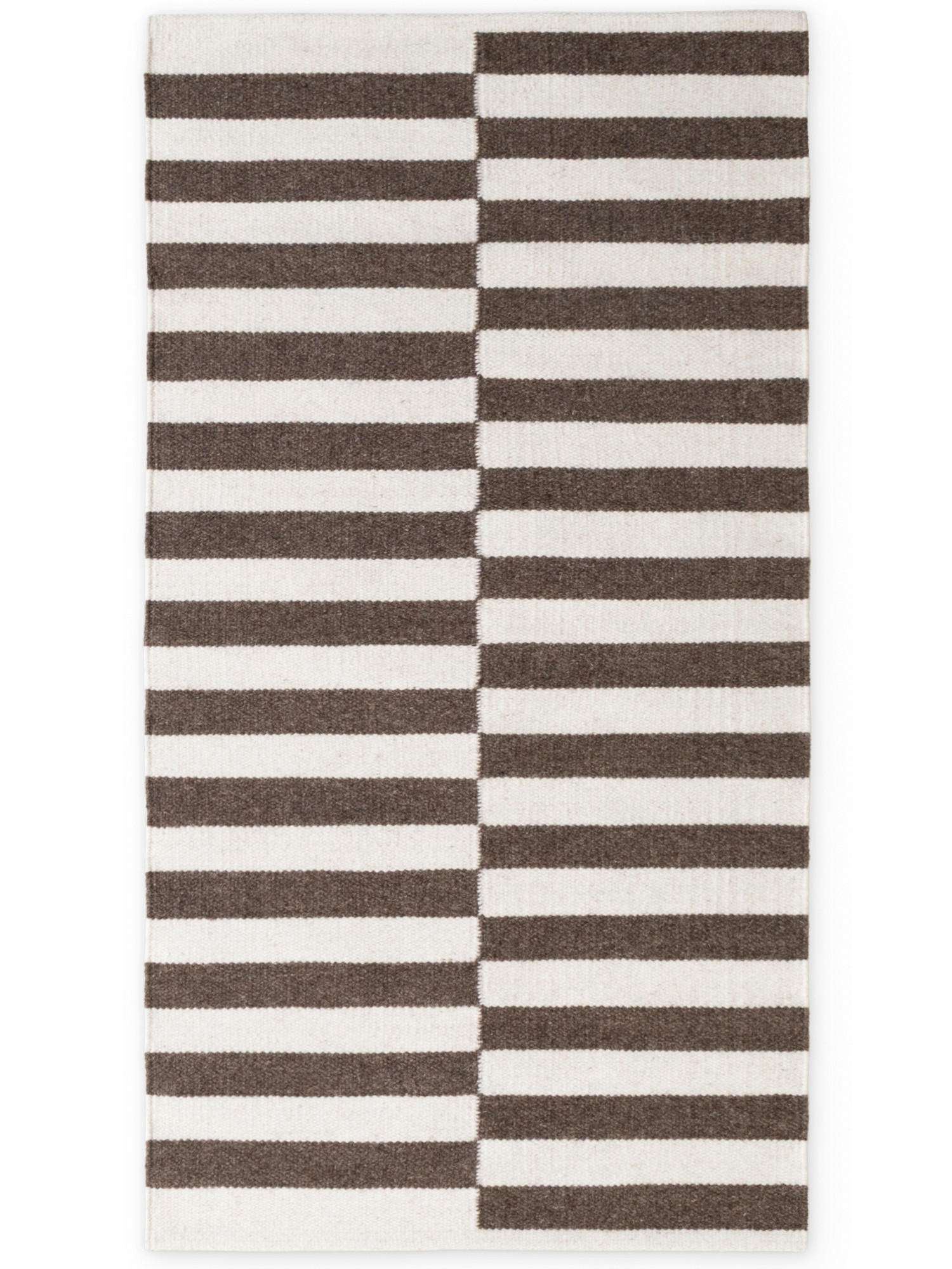 HANDWEBTEPPICH 80/150 cm Vika Weiß, Dunkelbraun rechteckig  - Dunkelbraun/Weiß, Basics, Textil (80/150cm) - Hanse Home