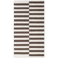 HANDWEBTEPPICH 80/150 cm Vika Weiß, Dunkelbraun rechteckig  - Dunkelbraun/Weiß, Basics, Textil (80/150cm) - Hanse Home