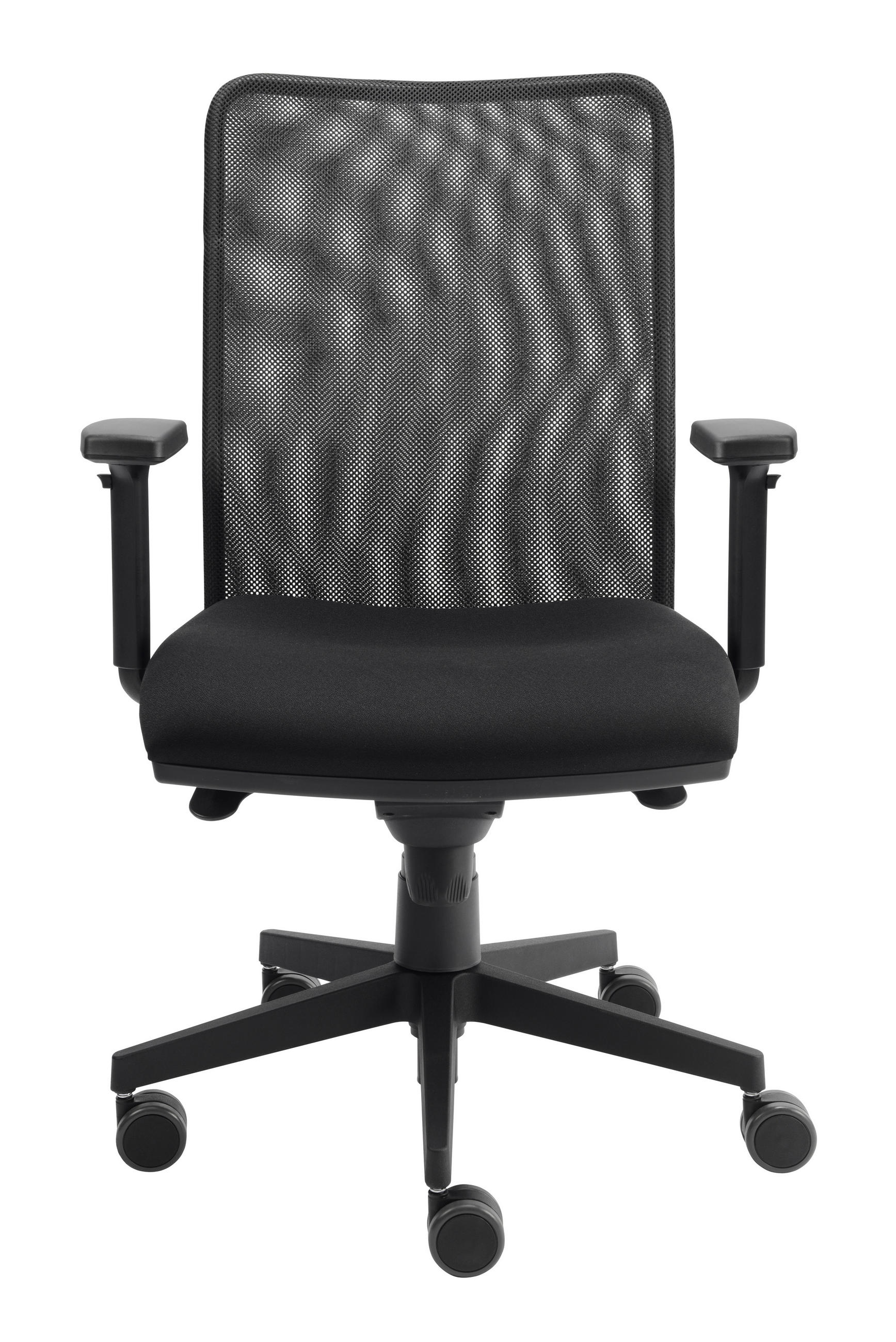 DREHSTUHL  in Flachgewebe Schwarz  - Schwarz, KONVENTIONELL, Kunststoff/Textil (64/119/64cm) - Venda