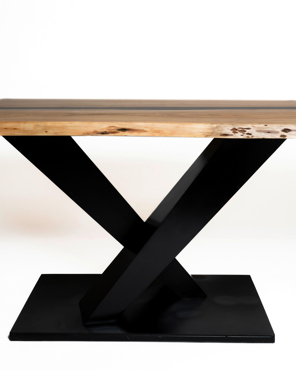 ESSTISCH 220/76/100 cm Echtholz  Holz, Metall rechteckig Schwarz, Akaziefarben  - Schwarz/Akaziefarben, LIFESTYLE, Holz/Metall (220/76/100cm) - Landscape