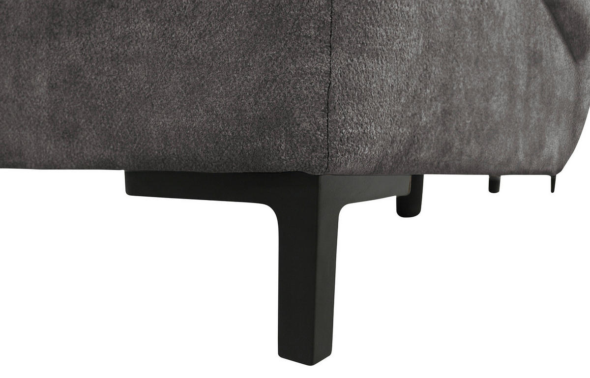 WOHNLANDSCHAFT SOLEI U in Chenille Dunkelgrau  - Dunkelgrau/Schwarz, Design, Kunststoff/Textil (184/334/188cm) - MID.YOU