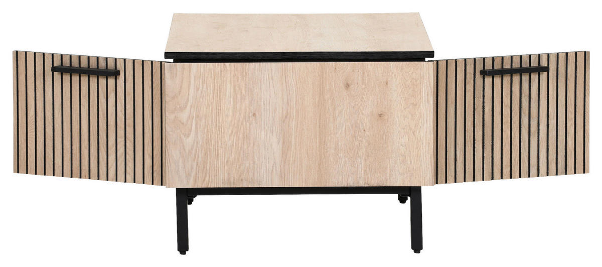 COUCHTISCH 45/65/45 cm rechteckig Schwarz, Eichefarben  - Eichefarben/Schwarz, Trend, Holzwerkstoff/Metall (45/65/45cm) - Carryhome