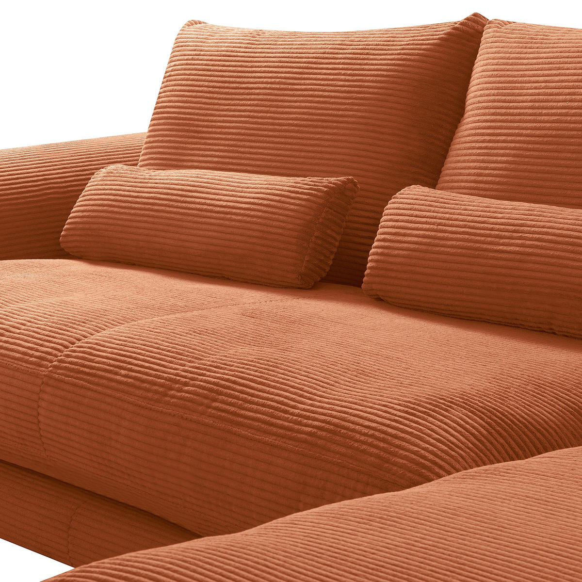 ECKSOFA Kupferfarben Cord Nierenkissen, Rückenkissen  - Schwarz/Kupferfarben, Design, Textil/Metall (313/172cm) - P & B