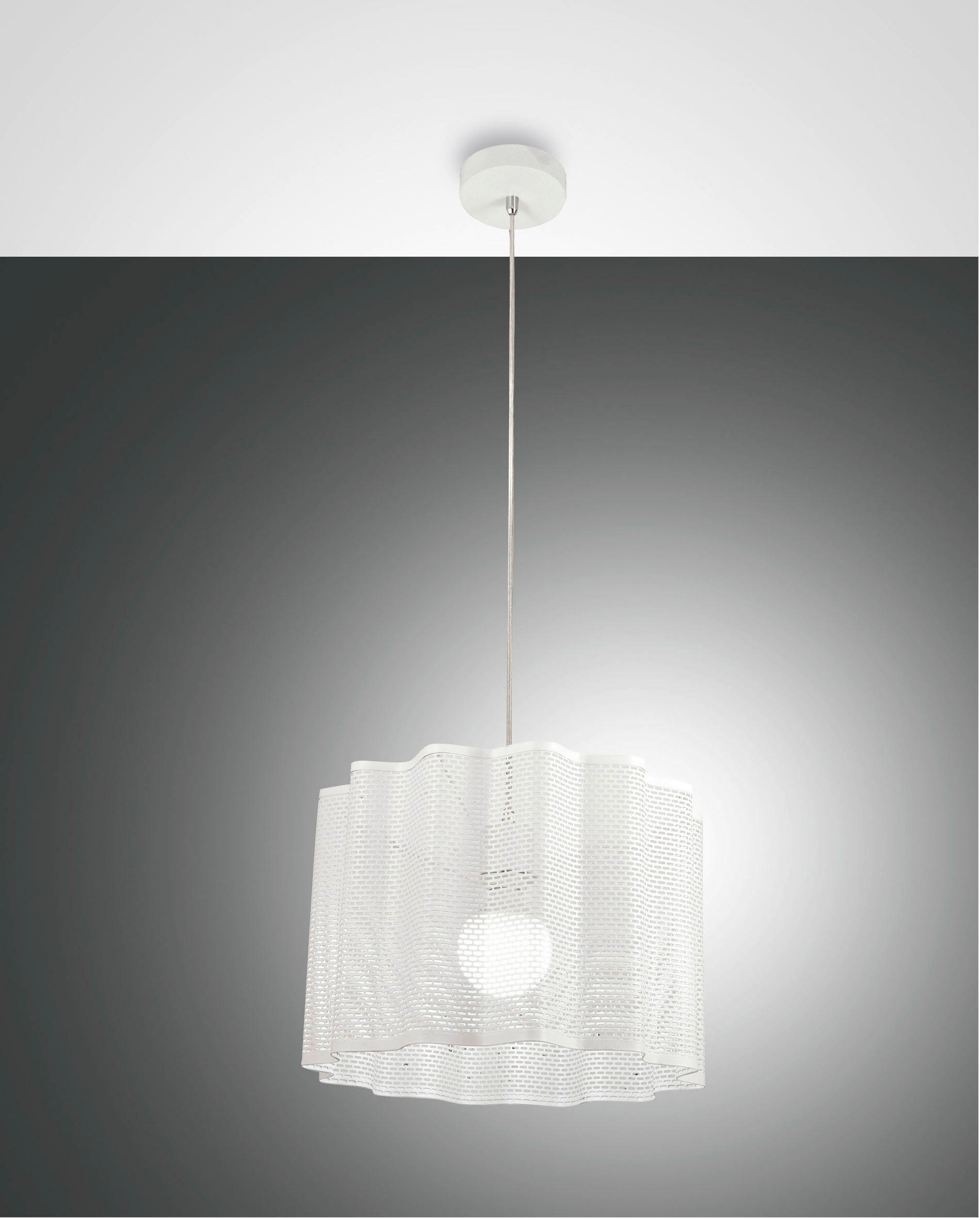 HÄNGELEUCHTE Glicine 40/200 cm   - Weiß, Basics, Metall (40/200cm) - Fabas Luce