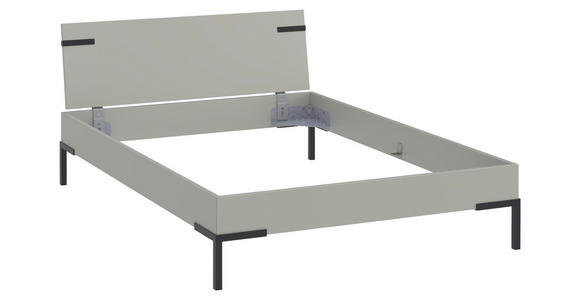 BETT 140/200 cm  in Hellgrau  - Hellgrau/Schwarz, Design, Holzwerkstoff/Metall (140/200cm) - Xora