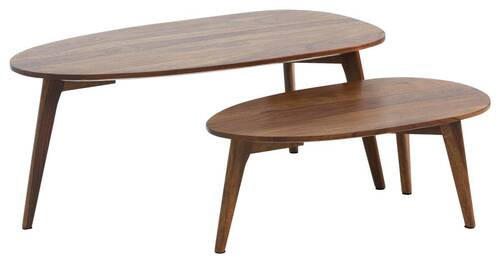 COUCHTISCH Sheesham massiv 100/50/42 cm Freiform Braun  - Braun, Design, Holz (100/50/42cm) - P & B