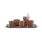 TEELICHTHALTER - Braun, Basics, Glas/Metall (36/19/1,8cm) - Ambia Home