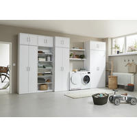 AUFSATZSCHRANK 106/43/54 cm   - Silberfarben/Weiß, KONVENTIONELL, Holzwerkstoff/Kunststoff (106/43/54cm) - Xora