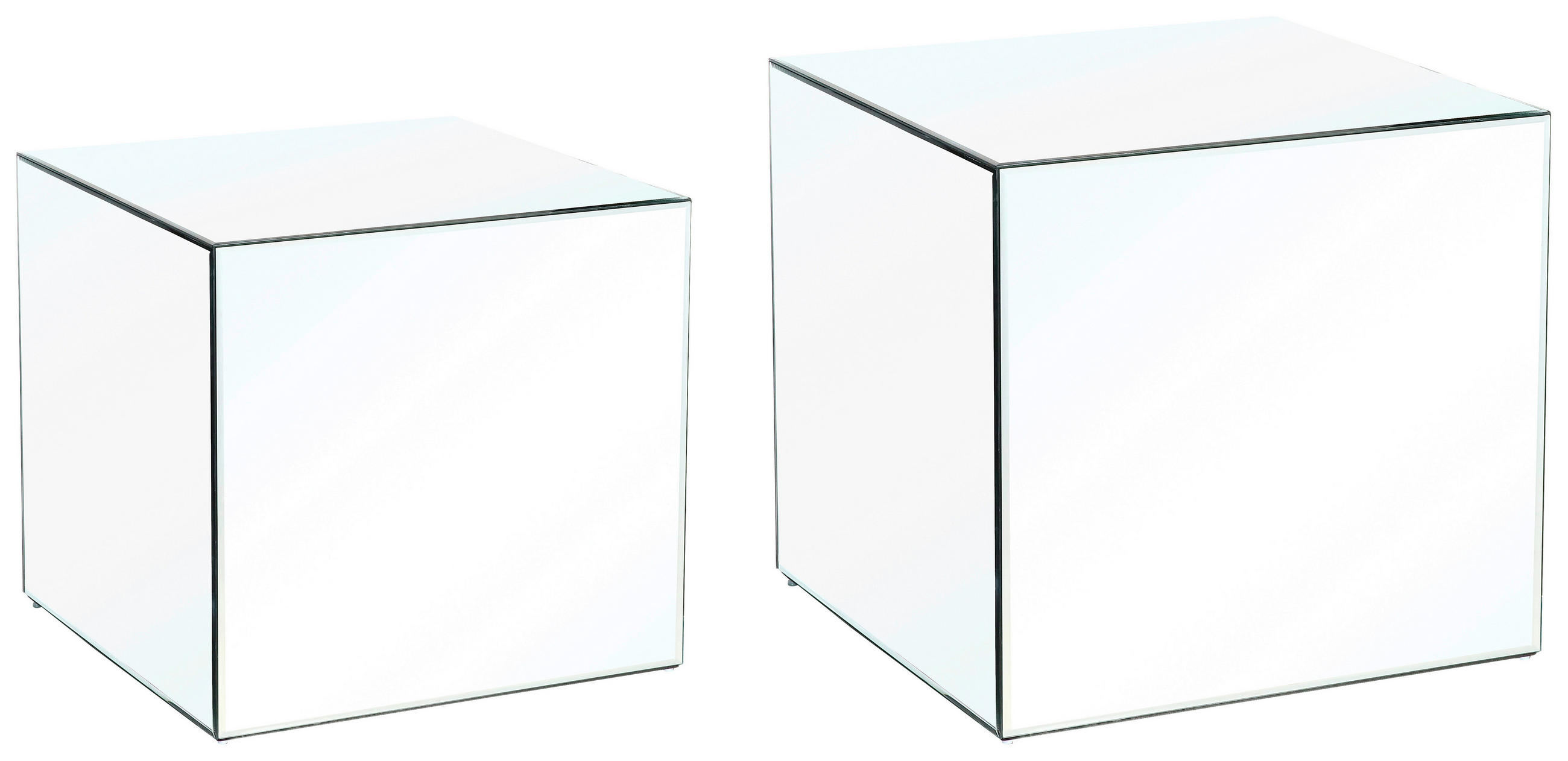 Thumbnail - Mid.you Couchtischset, Klar, Glas, Holzwerkstoff, 2-teilig, quadratisch, 50x40x40 cm, Wohnzimmer, Wohnzimmertische, Satz...