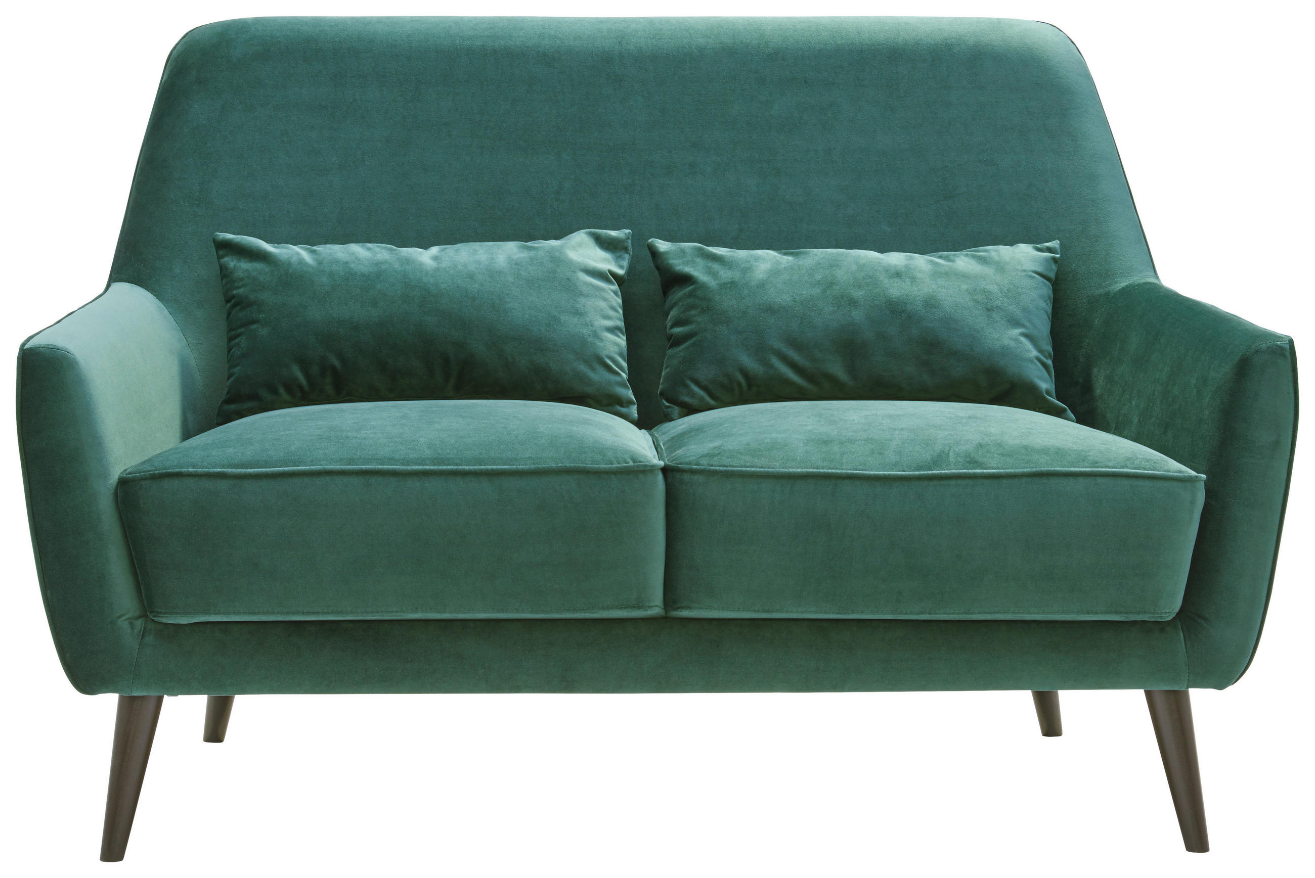 2-SITZER-SOFA Mikrofaser Grün  - Schwarz/Grün, Trend, Holz/Textil (135/86/80cm) - MID.YOU