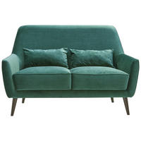 2-SITZER-SOFA Mikrofaser Grün  - Schwarz/Grün, Trend, Holz/Textil (135/86/80cm) - MID.YOU