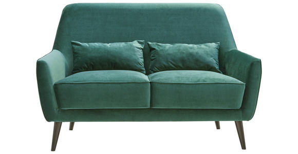 2-SITZER-SOFA in Mikrofaser Dunkelgrün  - Dunkelgrün/Schwarz, Trend, Holz/Textil (135/86/80cm) - Carryhome