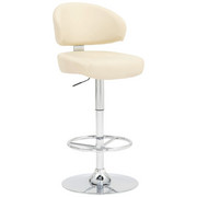 BARSKI STOL, krem, krom - krom/krem, Design, kovina/tekstil (57/109-120/54cm) - Novel