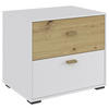 NACHTTISCH 48/43/38 cm  in Weiss, Eiche Artisan  - Weiss/Eichefarben, Konventionell, Holz/Holzwerkstoff (48/43/38cm) - Hom`in