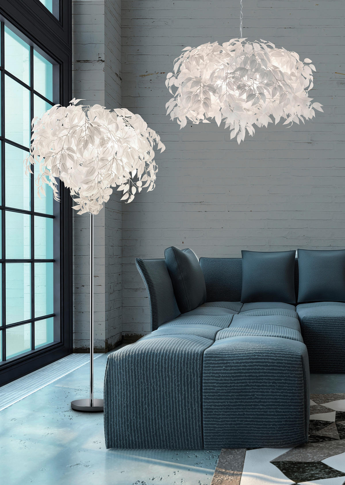HÄNGELEUCHTE 70/150 cm    - Chromfarben/Weiss, Trend, Kunststoff/Metall (70/150cm)
