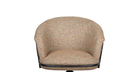 ARMLEHNSTUHL  in Eisen Bouclé  - Terracotta/Schwarz, Design, Textil/Metall (65/80,5/65cm) - Belluti