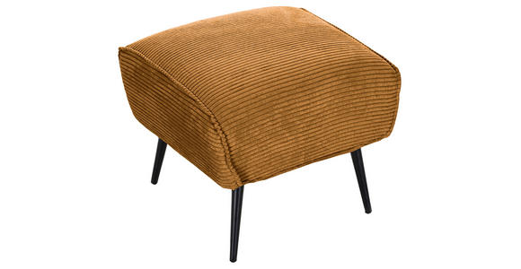 HOCKER Cord Bernsteinfarben  - Bernsteinfarben/Schwarz, Design, Textil/Metall (60/49/53cm) - Landscape