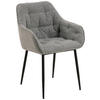 STOL MED ARMSTÖD bouclé  - grå/svart, Modern, metall/textil (58/83/55cm) - MID.YOU