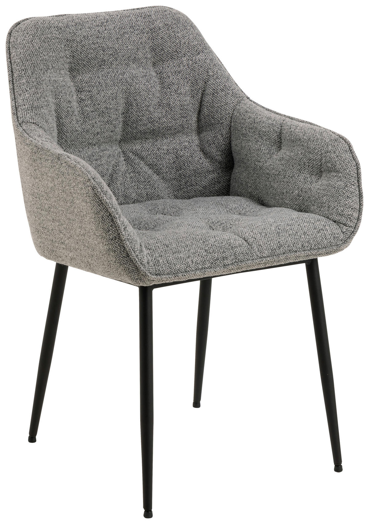 STOLICA S NASLONOM ZA RUKE  siva  tekstil      - siva/crna, Moderno, tekstil/metal (58/83/55cm) - MID.YOU