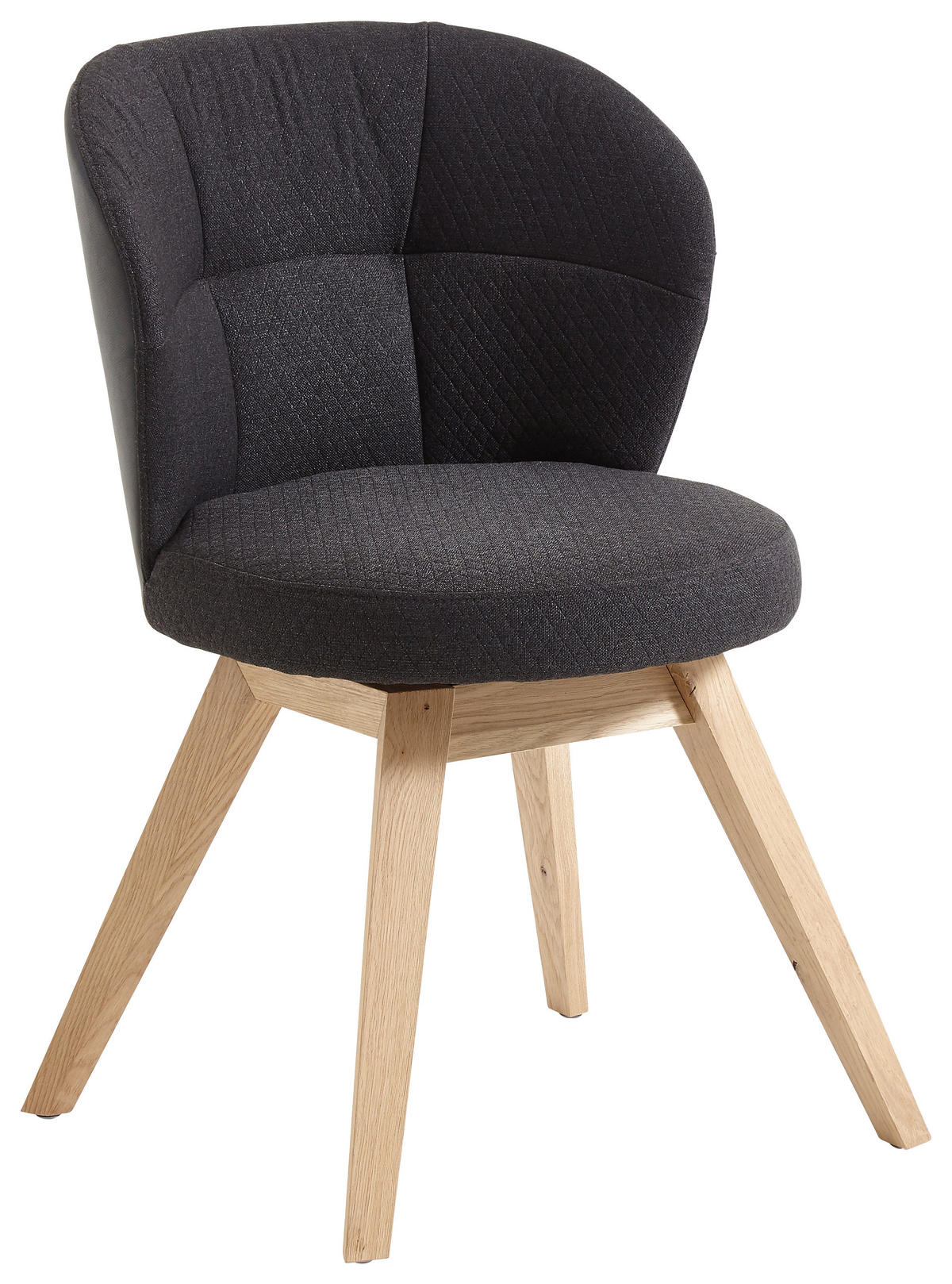 STUHL  Stoffauswahl   - Eichefarben/Anthrazit, Natur, Leder/Holz (55/84/57cm) - Valnatura