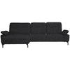 ECKSOFA in Chenille, Flachgewebe Schwarz  - Schwarz, Design, Textil/Metall (165/318cm) - Xora