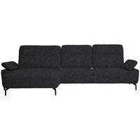 ECKSOFA in Chenille, Flachgewebe Schwarz  - Schwarz, Design, Textil/Metall (165/318cm) - Xora