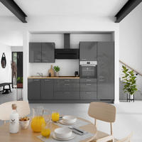 KÜCHENLEERBLOCK Flash 300 cm  in Eichefarben, Schieferfarben  - Schieferfarben/Edelstahlfarben, MODERN, Holzwerkstoff/Metall (300cm) - Nobilia