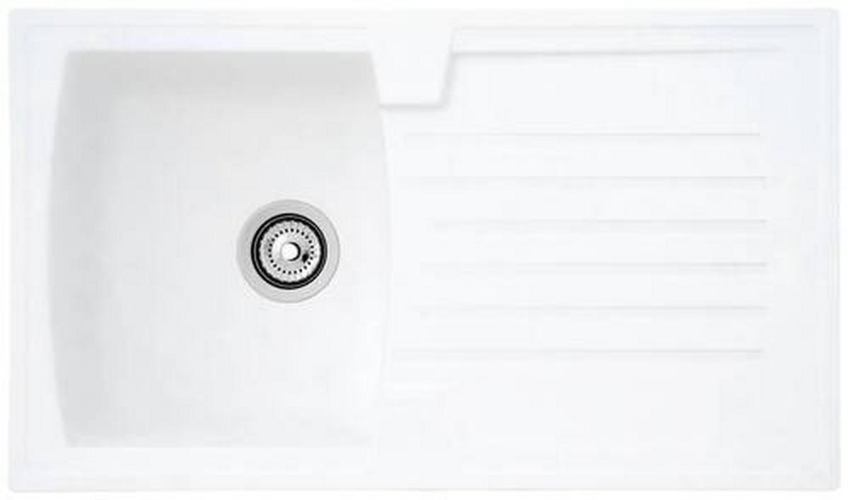 SPÜLE 1712BOSTON86X50W  - Weiß, Trend, Glas/Kunststoff (86/20/50cm) - Respekta