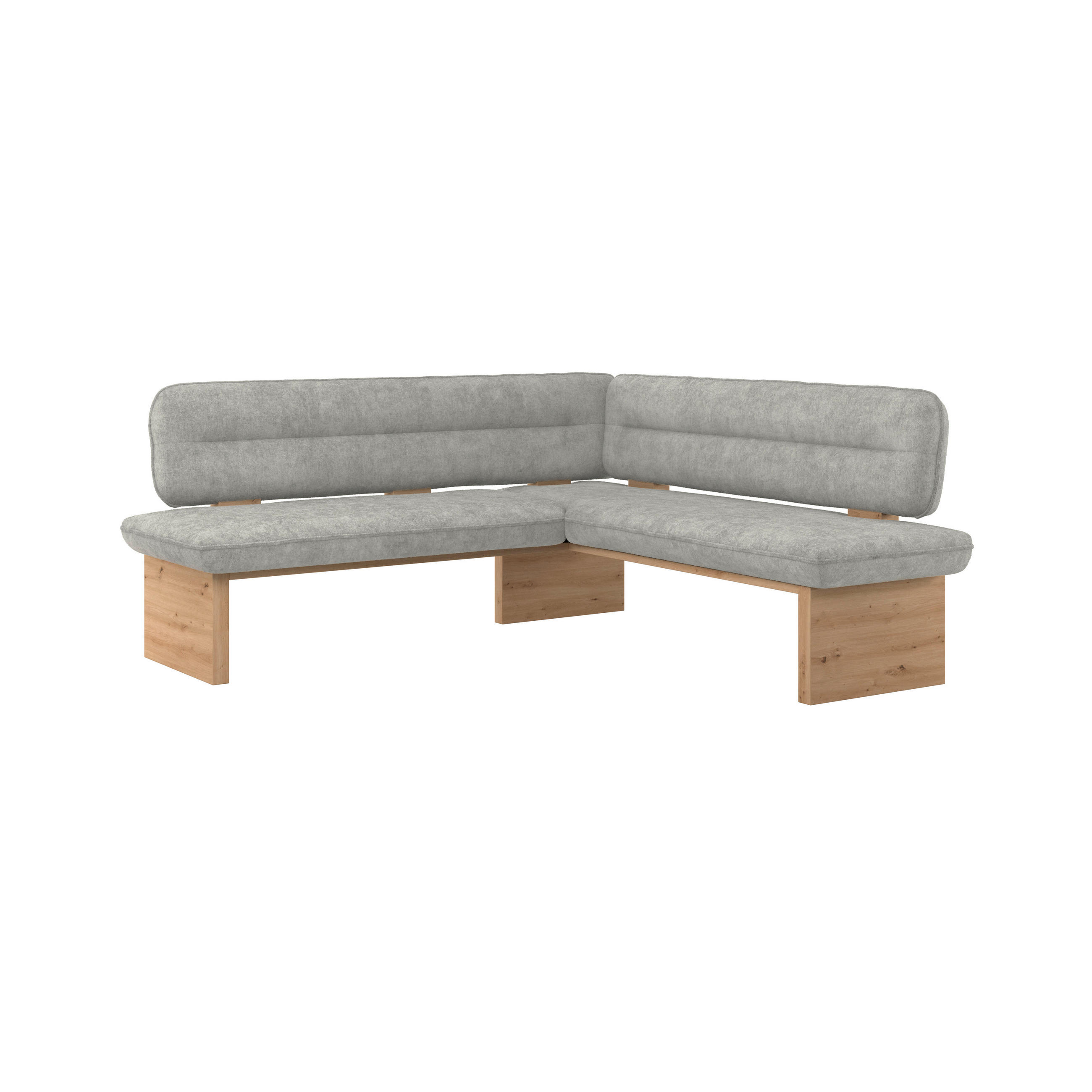 ECKBANK 232/170 cm Webstoff Hellgrau Eiche Sperrholz   - Eichefarben/Hellgrau, KONVENTIONELL, Holz/Textil (232/170cm) - James Wood