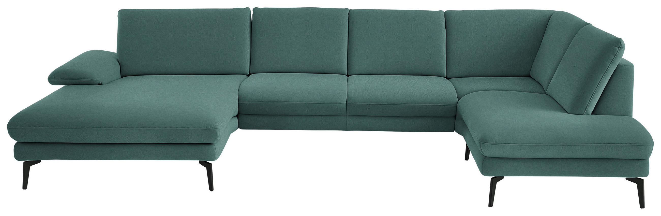 WOHNLANDSCHAFT Chenille, Flachgewebe Opal  - Opal/Schwarz, Design, Textil/Metall (180/344/208cm) - Dieter Knoll