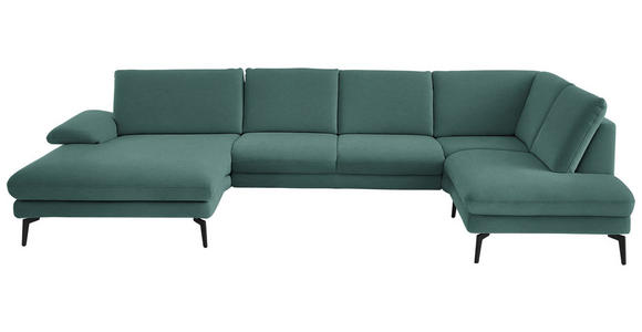 WOHNLANDSCHAFT  in Chenille, Flachgewebe Opal  - Opal/Schwarz, Design, Textil/Metall (180/344/208cm) - Dieter Knoll