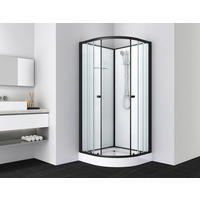DUSCHKABINE 90/203/90 cm  in Schwarz  - Schwarz, Basics, Glas (90/203/90cm)