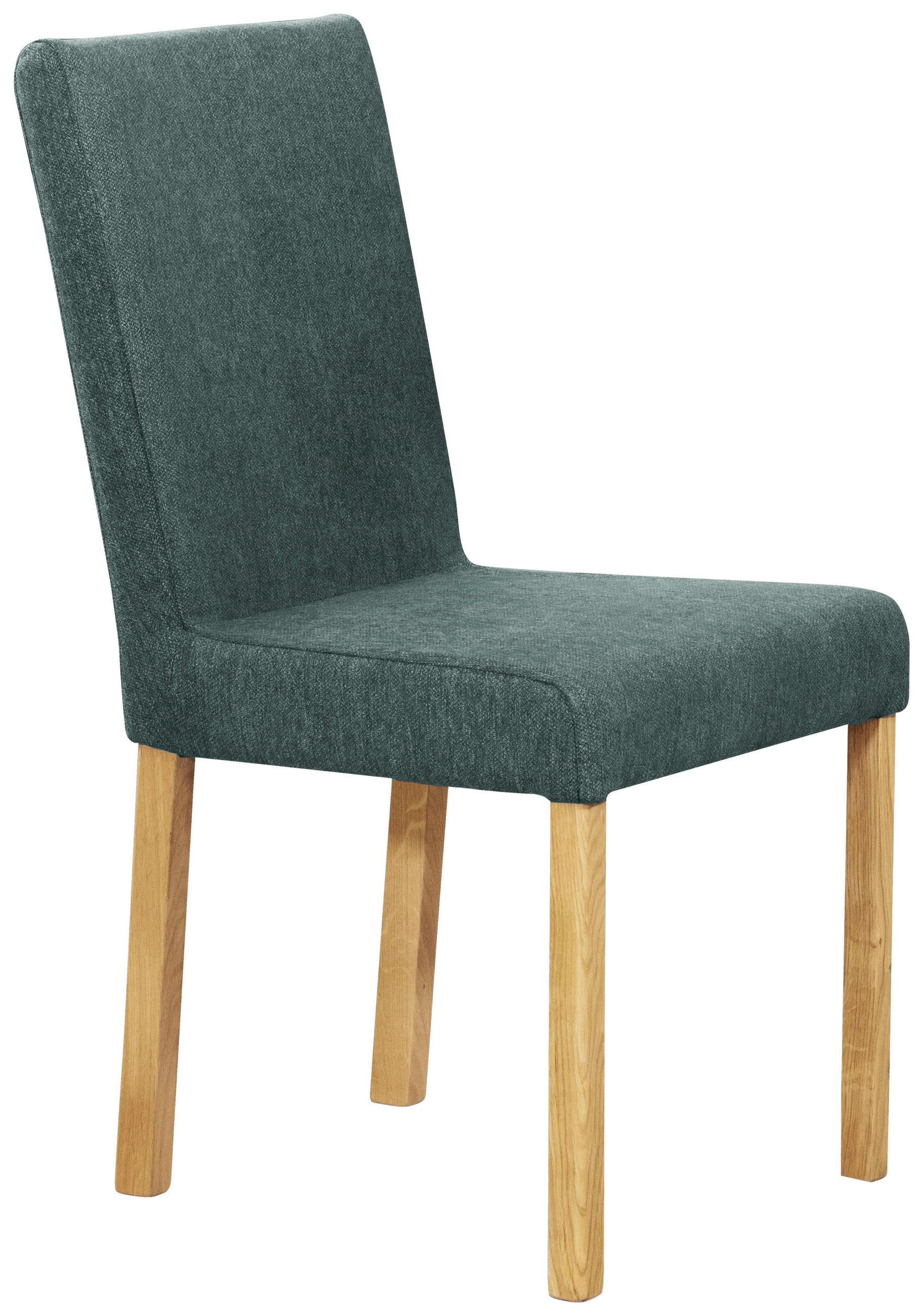 STUHL Webstoff Eichefarben, Türkis Eiche vollmassiv  - Türkis/Eichefarben, KONVENTIONELL, Holz/Textil (47/94/59cm) - Linea Natura