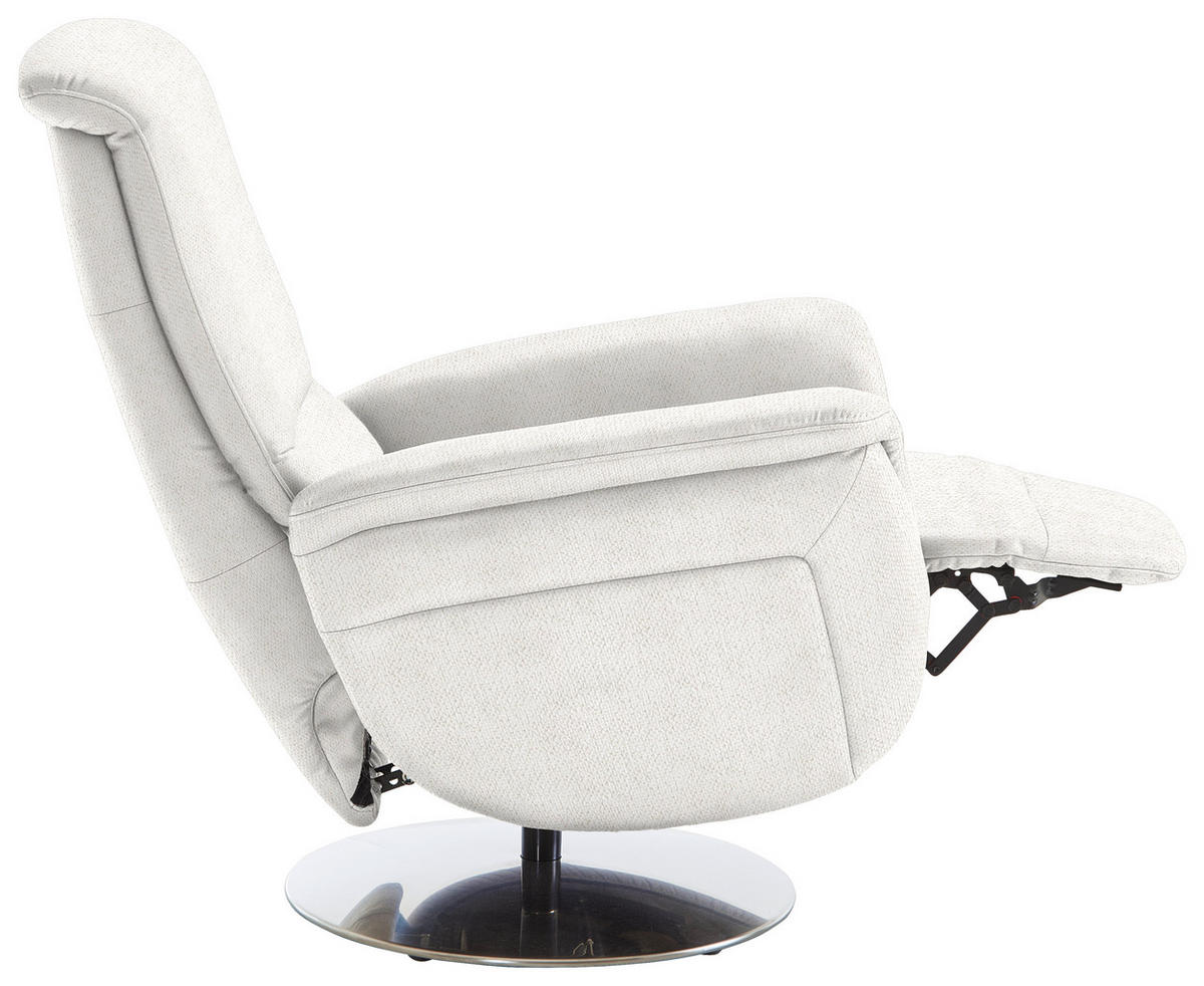 RELAXSESSEL Textil Alabasterfarben  - Edelstahlfarben/Alabasterfarben, Konventionell, Textil/Metall (79/112/94cm) - Beldomo Premium