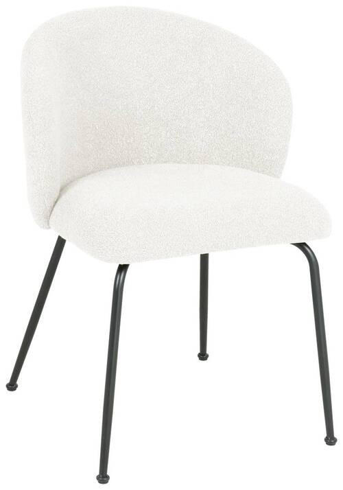 STUHL Bouclé Schwarz, Beige  - Beige/Schwarz, Design, Textil/Metall (57/79/59cm) - Xora