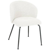 STUHL  in Eisen Bouclé Metall, Textil  - Beige/Schwarz, Design, Textil/Metall (57/79/59cm) - Xora