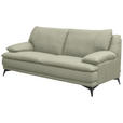 2,5-SITZER Taupe Echtleder  - Taupe/Schwarz, Design, Leder/Metall (212/92/98cm) - Novel
