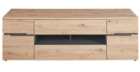 LOWBOARD  in 192/62/47 cm  - Schwarz/Graphitfarben, Design, Holzwerkstoff/Kunststoff (192/62/47cm) - Voleo