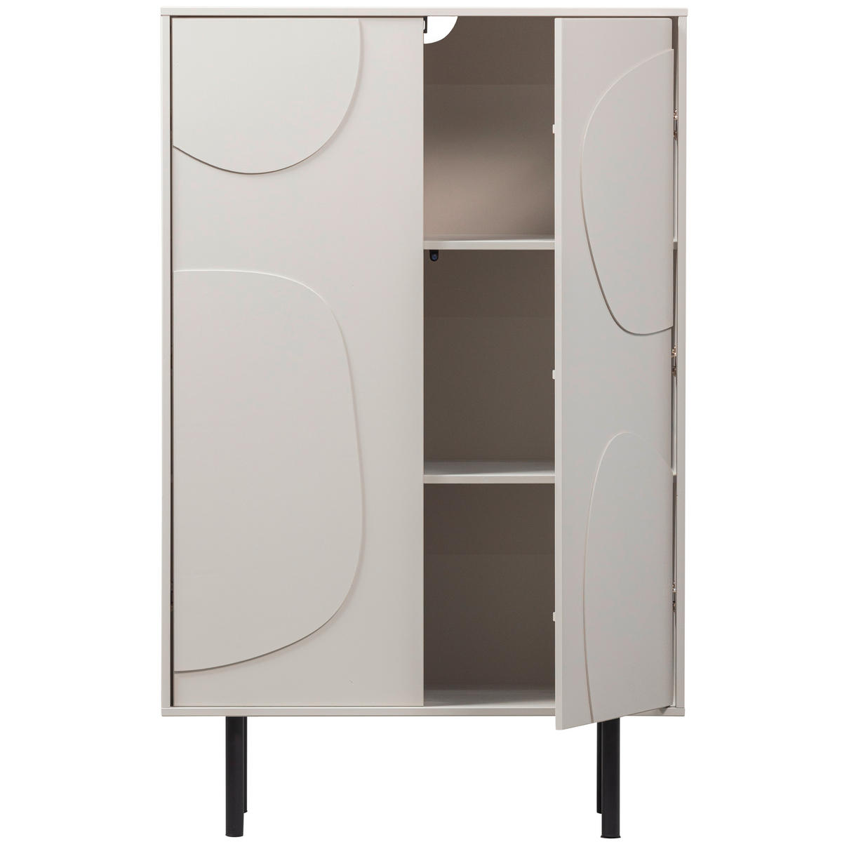 KOMMODE Cadiz  in 85/135/40 cm  - Grauweiß/Schwarz, Design, Holz/Metall (85/135/40cm) - Livetastic