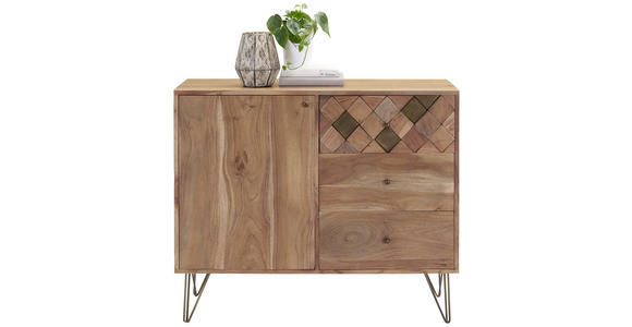 KOMMODE 105/88/40 cm - Bronzefarben/Akaziefarben, Trend, Holz/Metall (105/88/40cm) - Ambia Home