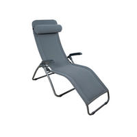 BÄDERLIEGE 69/118/185 cm  - Grau, KONVENTIONELL, Textil/Metall (69/118/185cm)