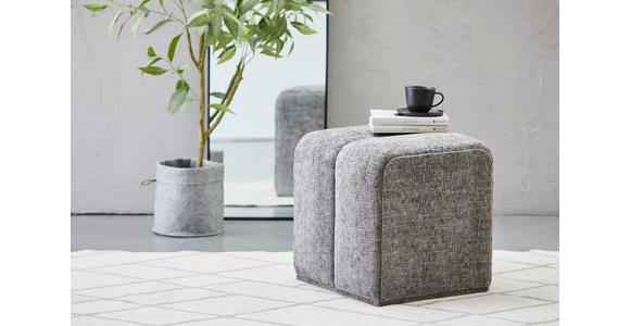 HOCKER in Textil Dunkelgrau  - Dunkelgrau, Trend, Textil (45/45/42cm) - Xora