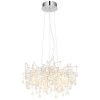 LED-HÄNGELEUCHTE Maxine 60/150 cm   - Klar/Chromfarben, Design, Glas/Metall (60/150cm) - Globo