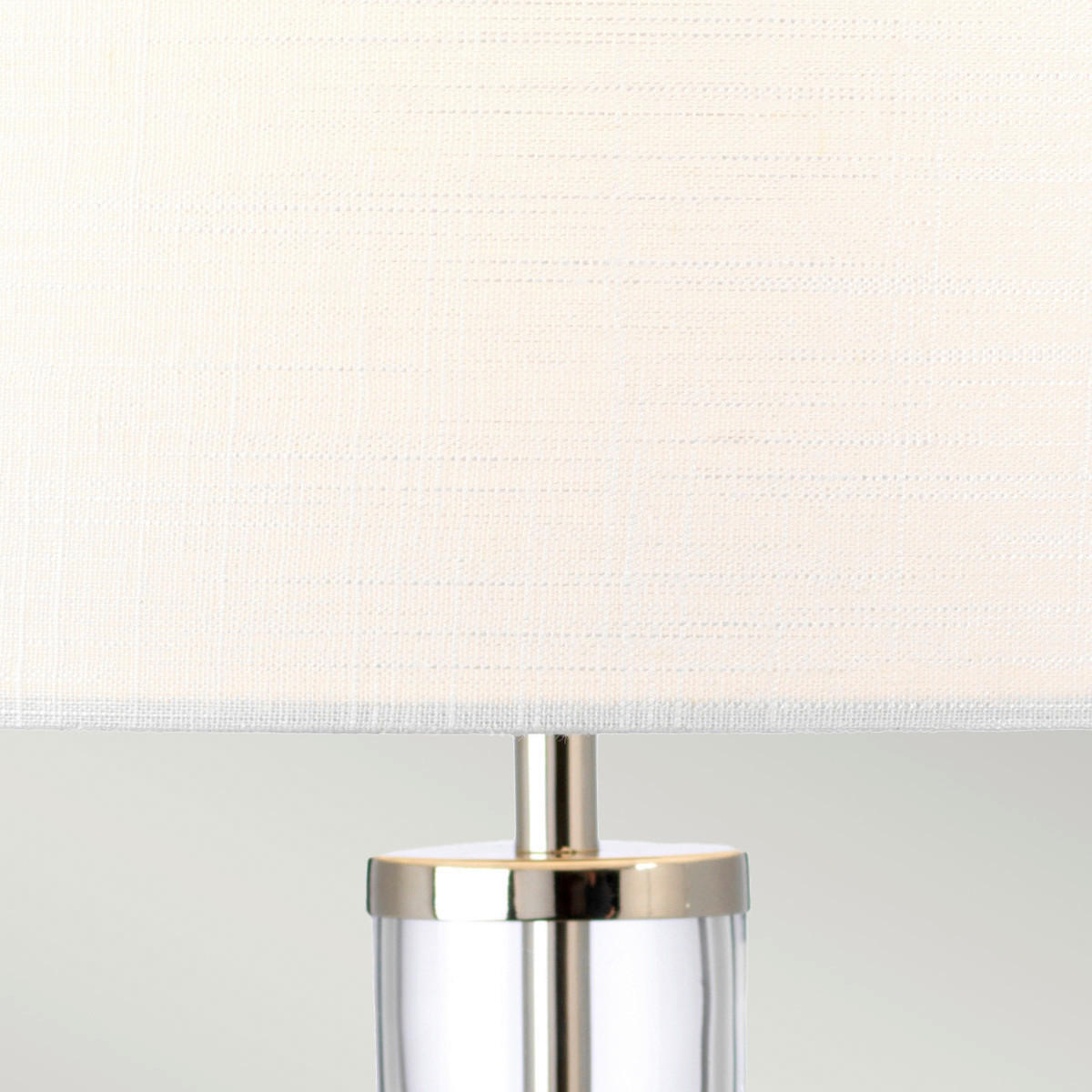 TISCHLEUCHTE 36/67 cm   - Nickelfarben, KONVENTIONELL, Glas/Textil (36/67cm) - Elstead Lighting