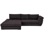 ECKSOFA  in Flachgewebe Dunkelbraun  174/306 cm  - Dunkelbraun/Silberfarben, Design, Textil/Metall (174/306cm) - Carryhome