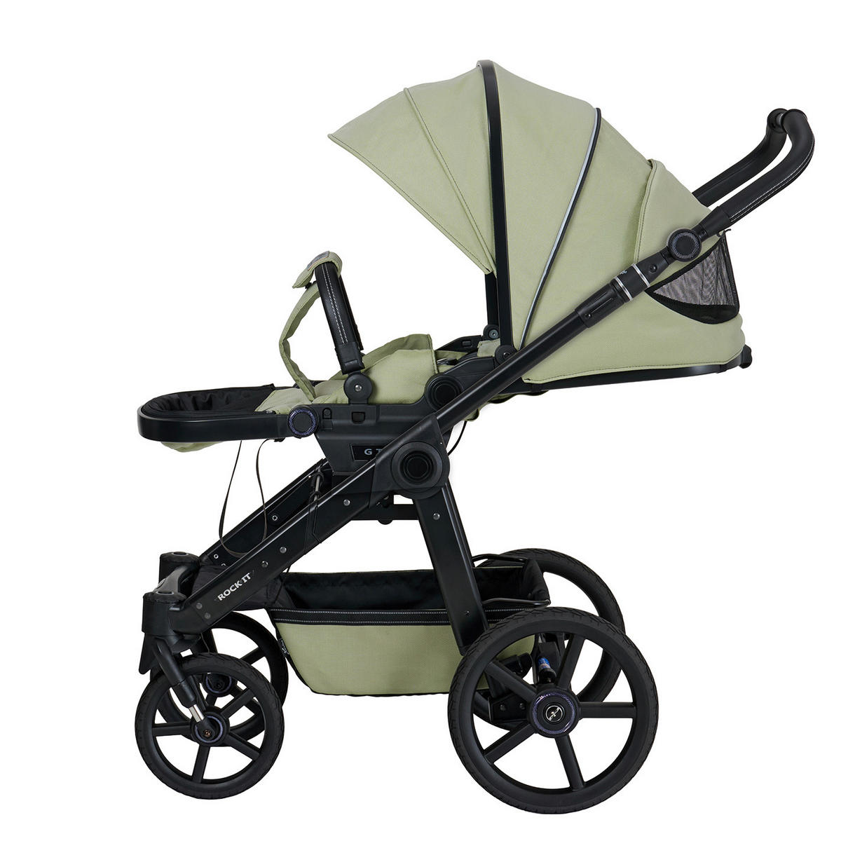 KINDERWAGENSET ROCK IT Outdoor  - Schwarz/Hellgrün, Basics, Textil/Metall (102/58/120cm) - Hartan