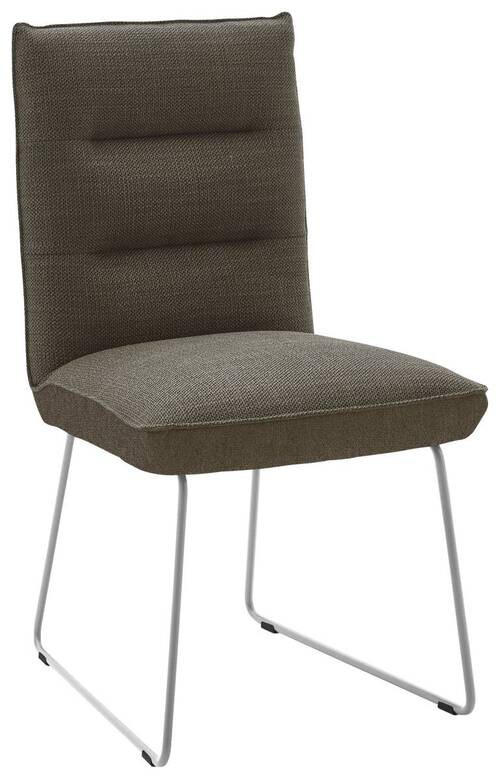 STUHL  in Stahl Flachgewebe Metall, Textil  - Edelstahlfarben/Dunkelbraun, Design, Textil/Metall (49/93/59cm) - Dieter Knoll