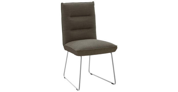 STUHL in Stahl Flachgewebe Metall, Textil - Edelstahlfarben/Dunkelbraun, Design, Textil/Metall (49/93/59cm) - Dieter Knoll