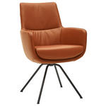 ARMLEHNSTUHL  Beinauswahl, Lederauswahl, Typenauswahl, Sitzfläche 360° drehbar   - Cognac/Schwarz, Design, Leder/Metall (60/90/61cm) - Dieter Knoll