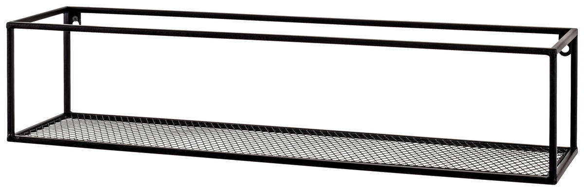 STENSKA POLICA - črna, Konvencionalno, kovina (70/16/16cm) - Carryhome